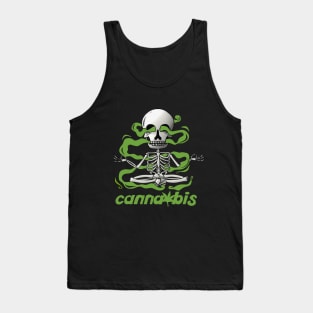 Cannabis skull, cannabis skull yoga, Tank Top